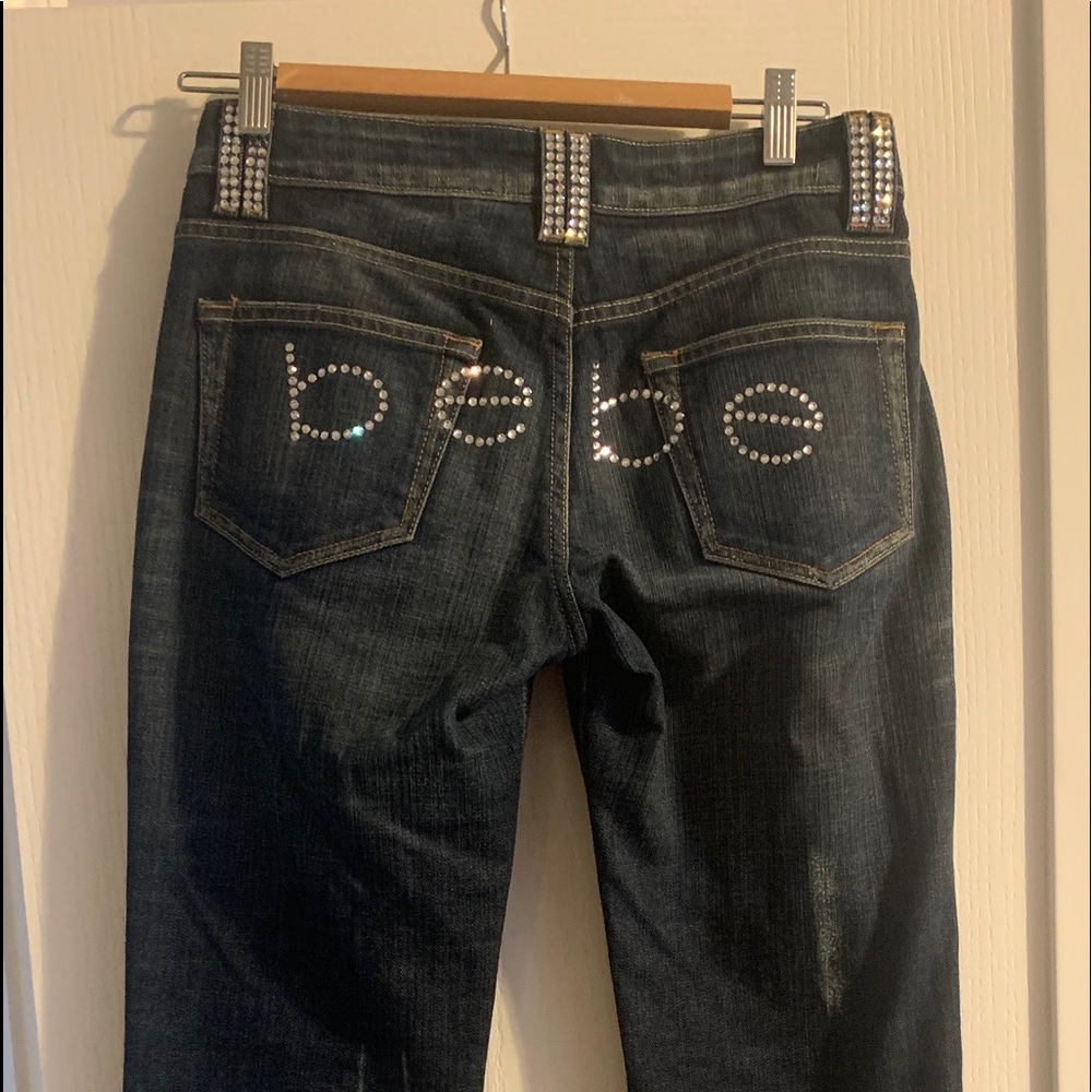 Bebe Rhinestone Jeans gently worn 28 w 42 l
